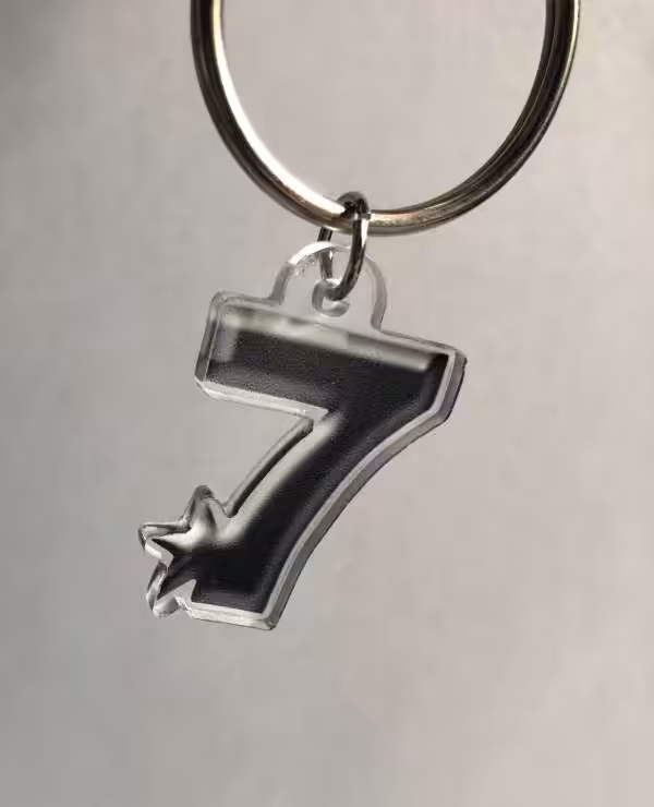 Himmlischer Schlüsselanhänger mit Zahl 7 und Flügel, christliche Geschenke, Gebetsaccessoire.