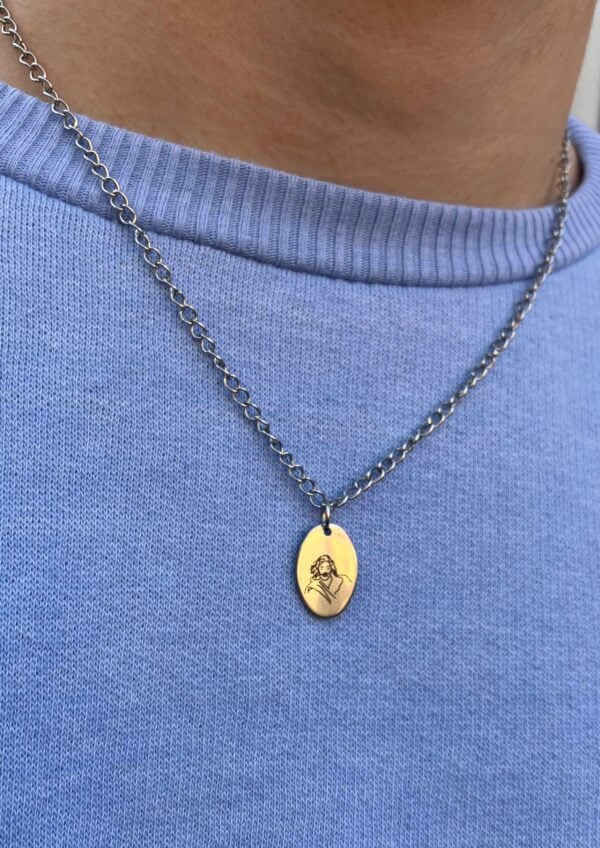 Jesus Christus Anhänger mit Kette, christliches Schmuckstück, religiöser Anhänger, christliche Accessoires.