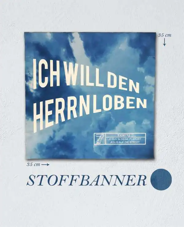 Jesus christischer Glaube Stoffbanner mit Himmelmotiv, christliche Botschaft für Kirchen und Gemeinden.