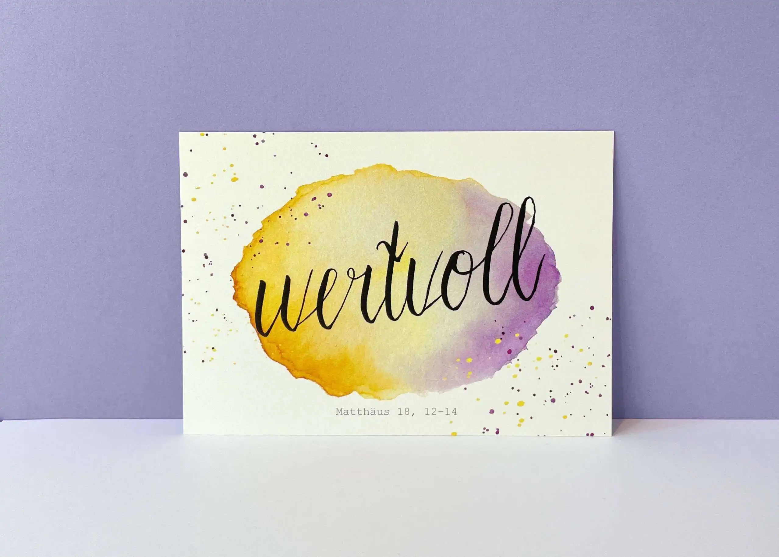 Gottesbotschaft Karte mit Wasserfarben Design für christliche Inspiration.