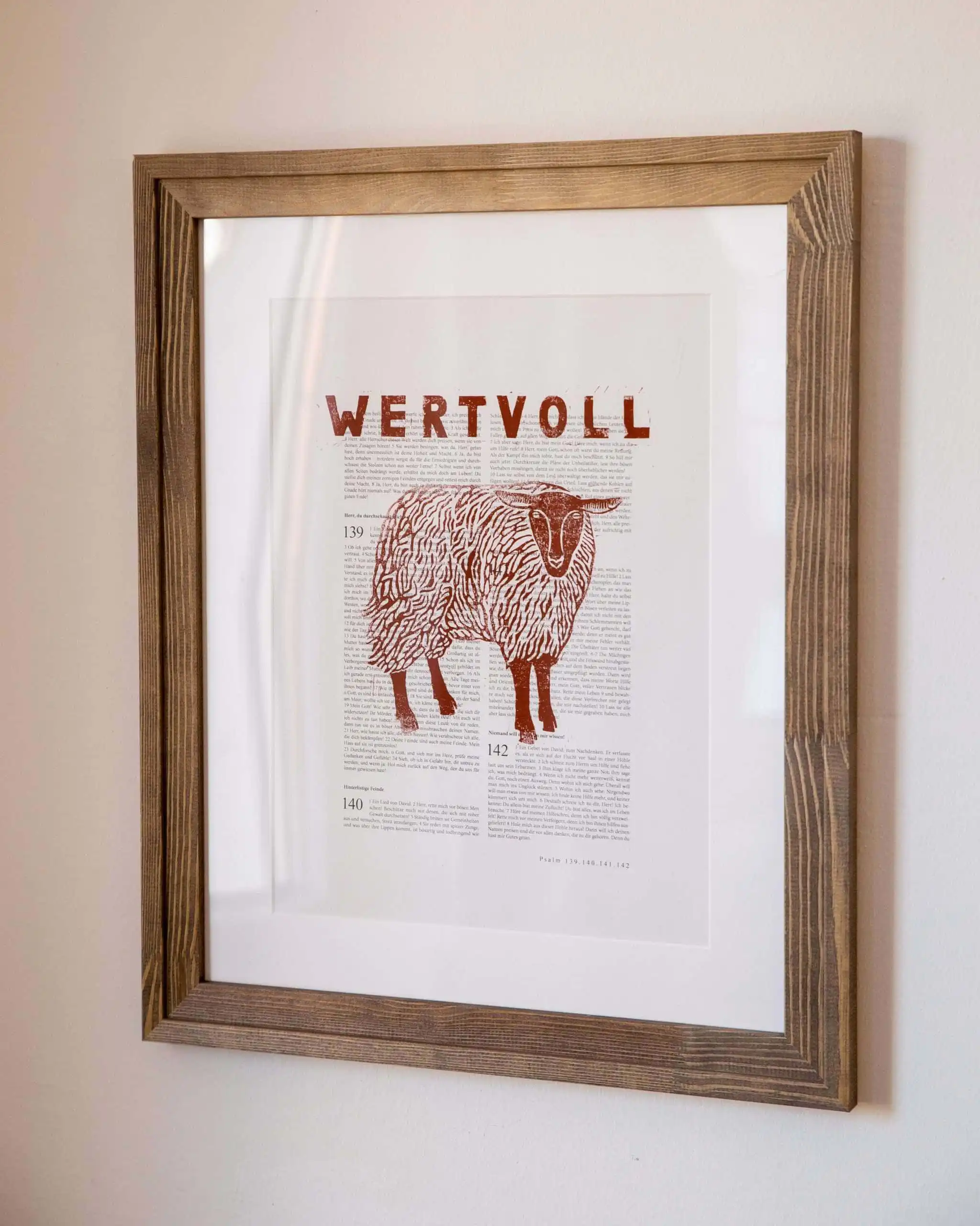 Wertvoll, christliches Wandbild mit Schaf, Bibelzitat, christliche Dekoration.