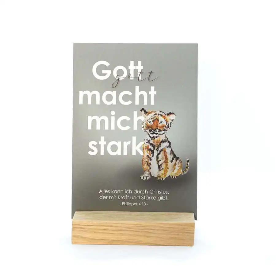 13er Mutmach-Kartenset IDENTITÄT 2 Gott macht mich stark Bibelzitat auf christlichem Poster, christliche Botschaft, Gebet.