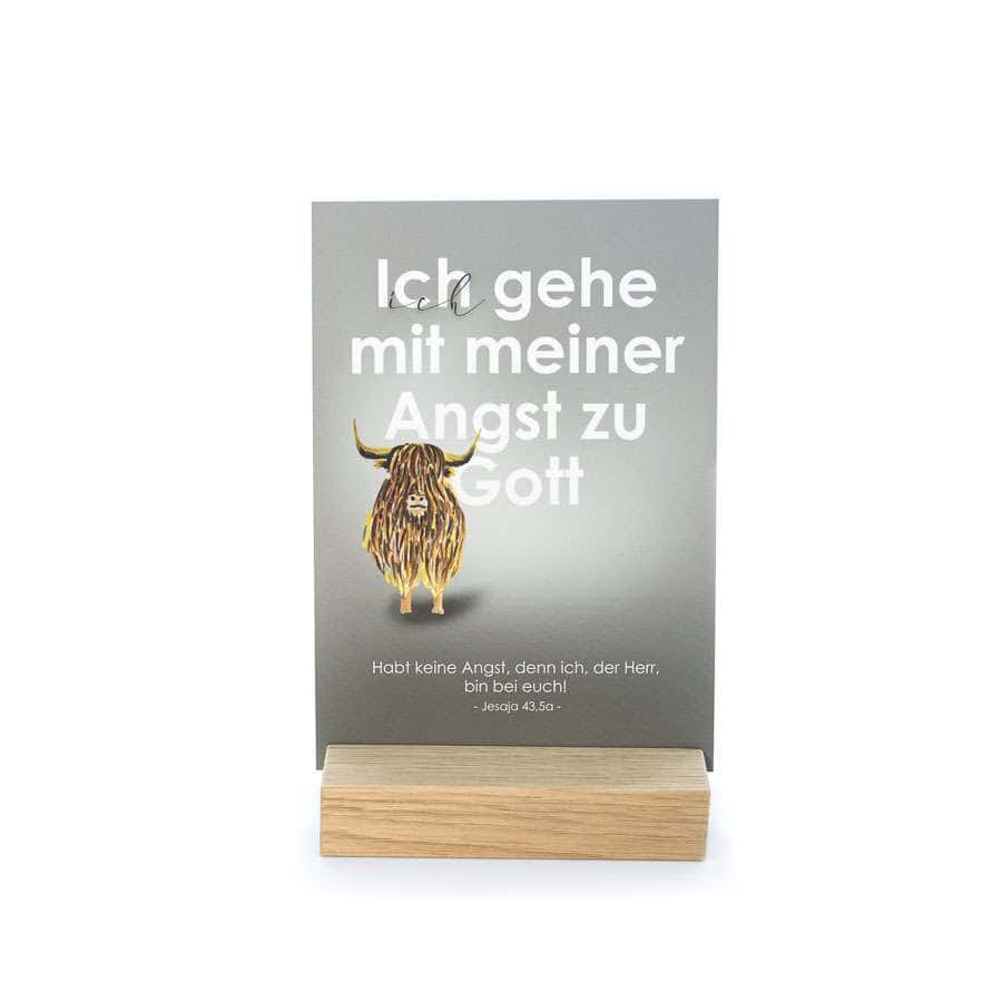 13er Mutmach-Kartenset WAHRHEIT 2 Glaubensbild mit Spruch: Ich gehe mit meiner Angst zu Gott, christliche Dekoration.