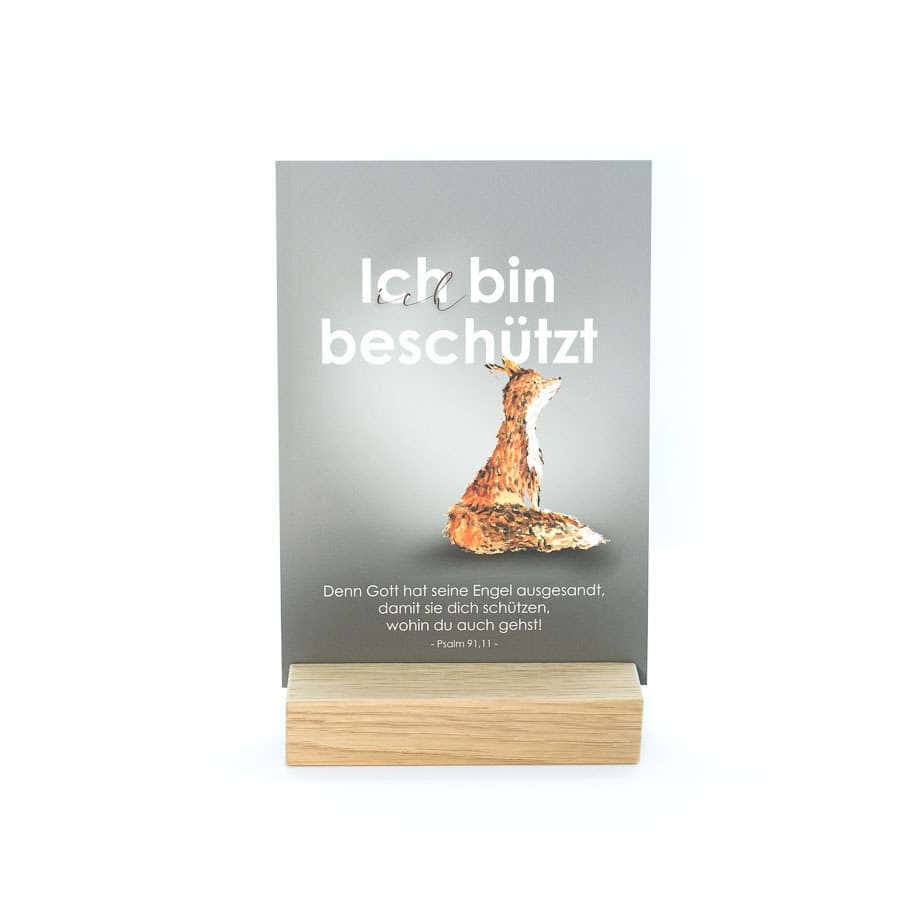 13er Mutmach-Kartenset WURZELN 3 Schutzengel Postkarte mit Bibelvers auf christlichem Marktplakat.