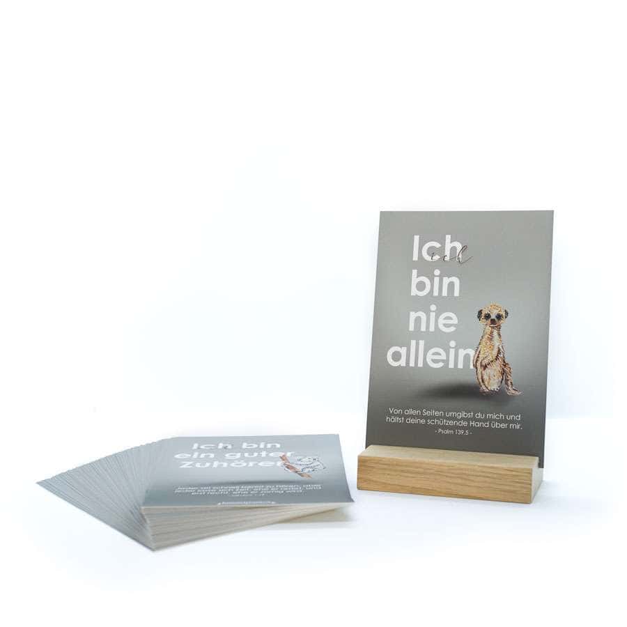 52er Mutmach-Kartenset STEINSCHLEUDER 4 Hochwertige christliche Drucksachen mit Bibelversen und niedlichen Tiermotiven.