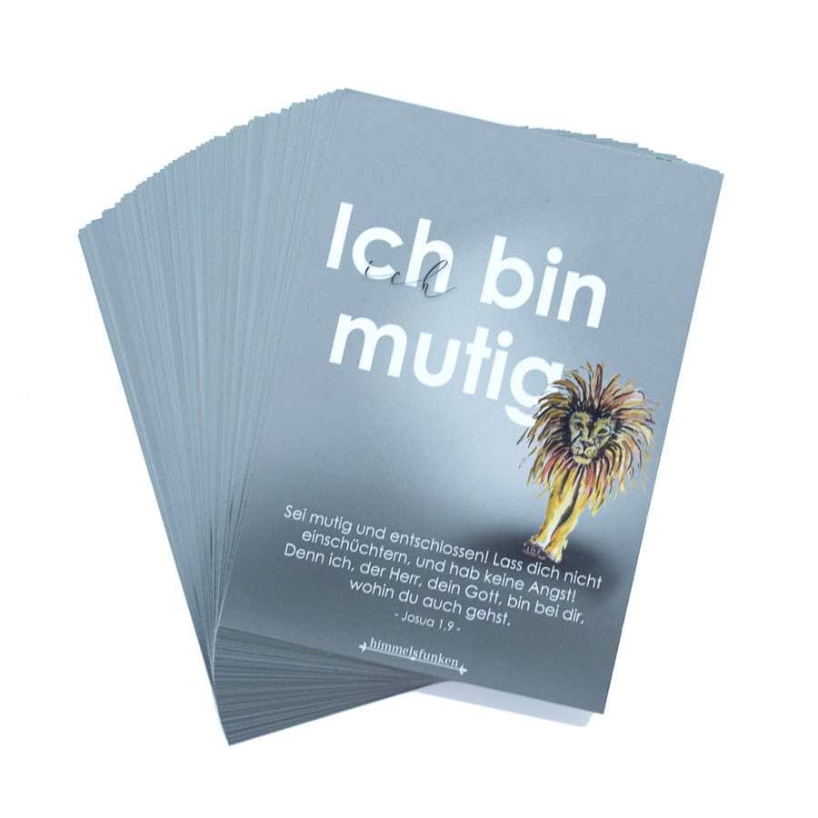 52er Mutmach-Kartenset STEINSCHLEUDER 3 Mutige christliche Glaubenskarten mit inspirierenden Bibelversen.