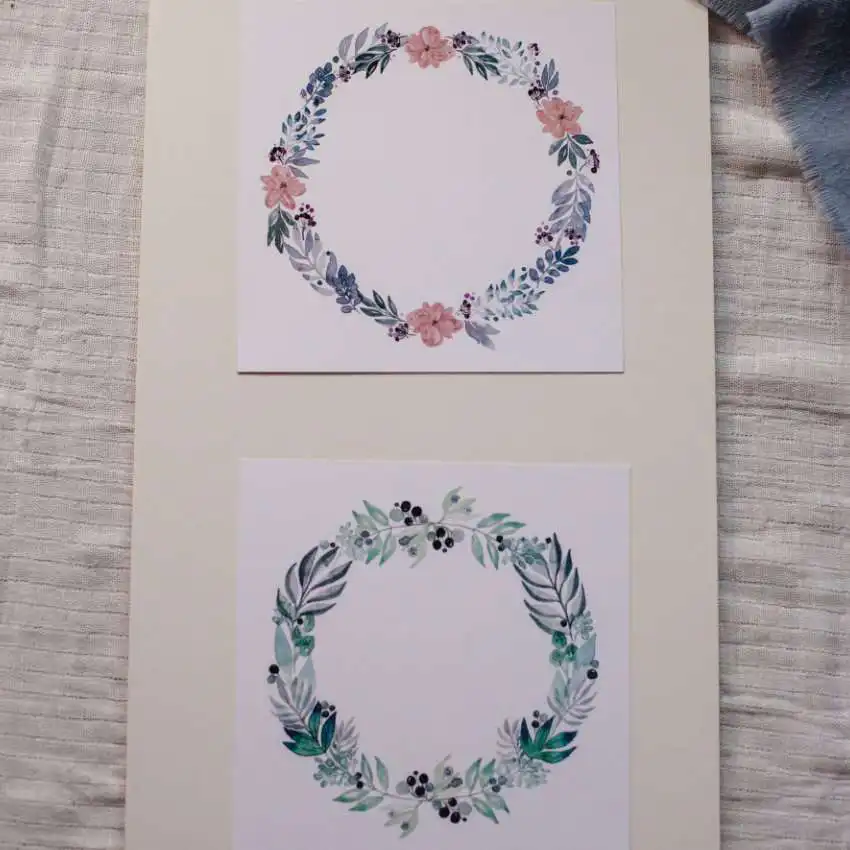 Personalisierter Blumenkranz 5 Blumenkranz mit botanischem Design, ideal für christliche Dekorationen, Geschenkideen.
