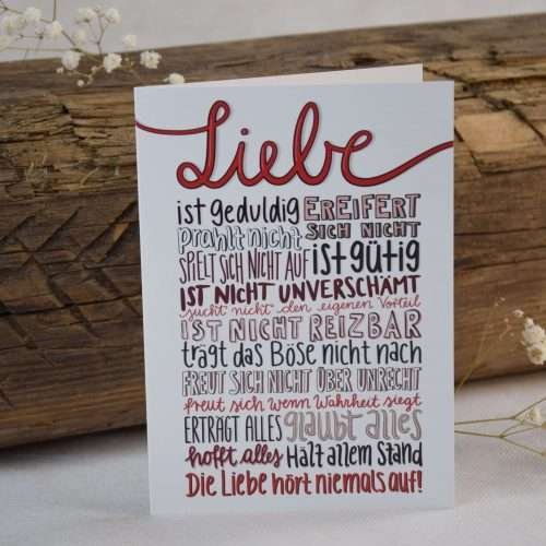 christliches Produkt Hochzeitskarte Liebe