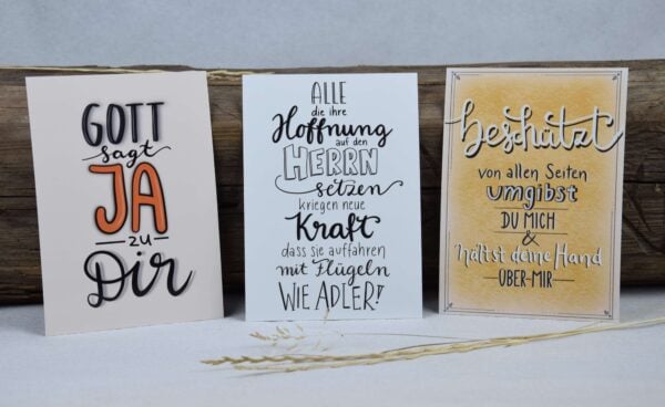 Glaubensbotschaften auf christlichen Grußkarten, Inspiration für Christen, christliche Sprüche.