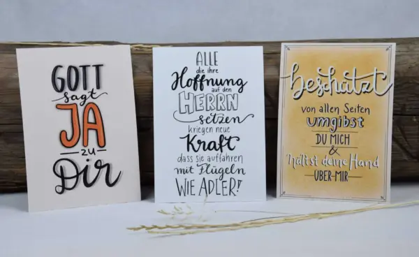 Glaubensbotschaften auf christlichen Grußkarten, Inspiration für Christen, christliche Sprüche.