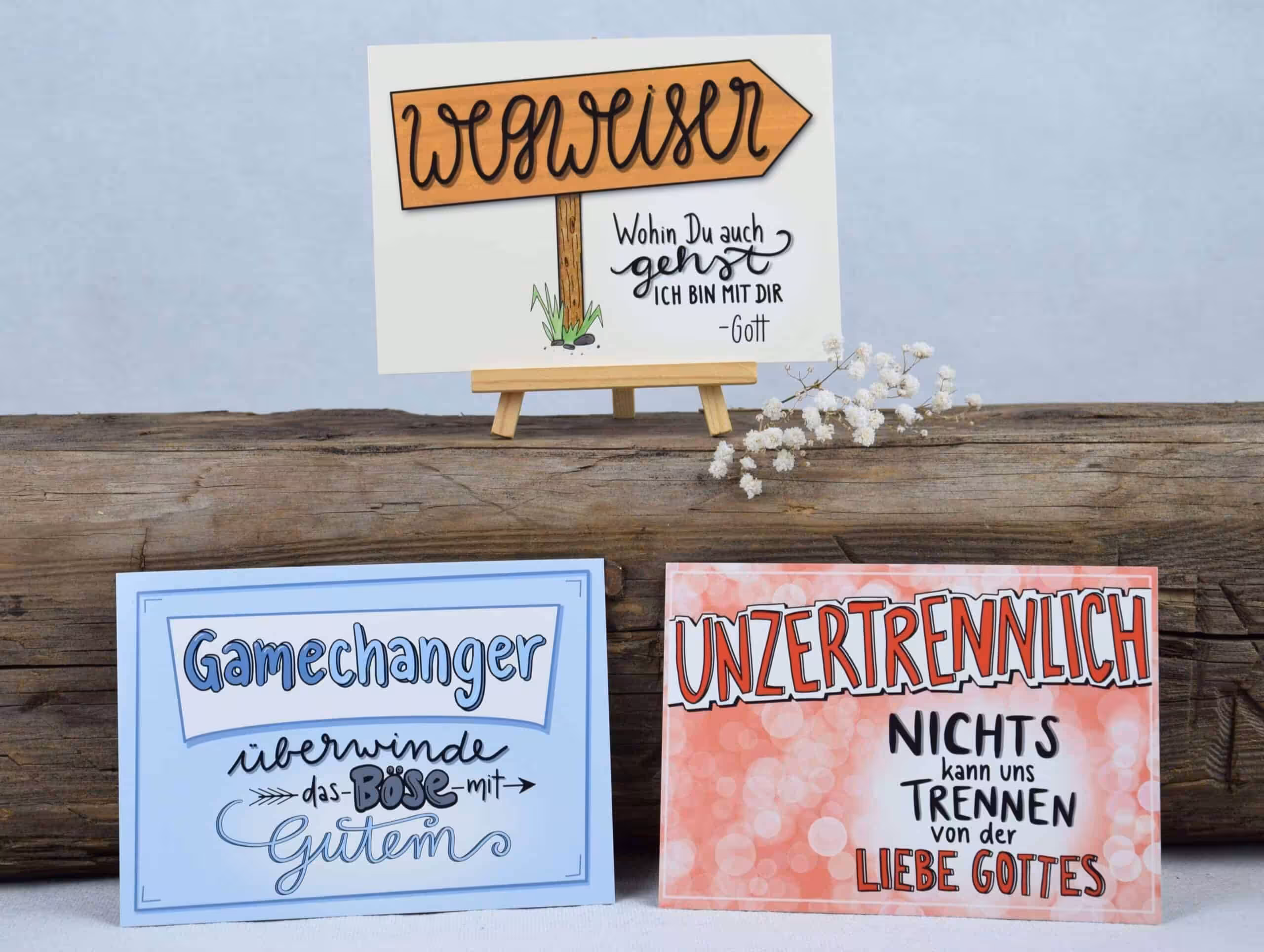 Glaube inspirierende christliche Grußkarten für den Gottesdienst.