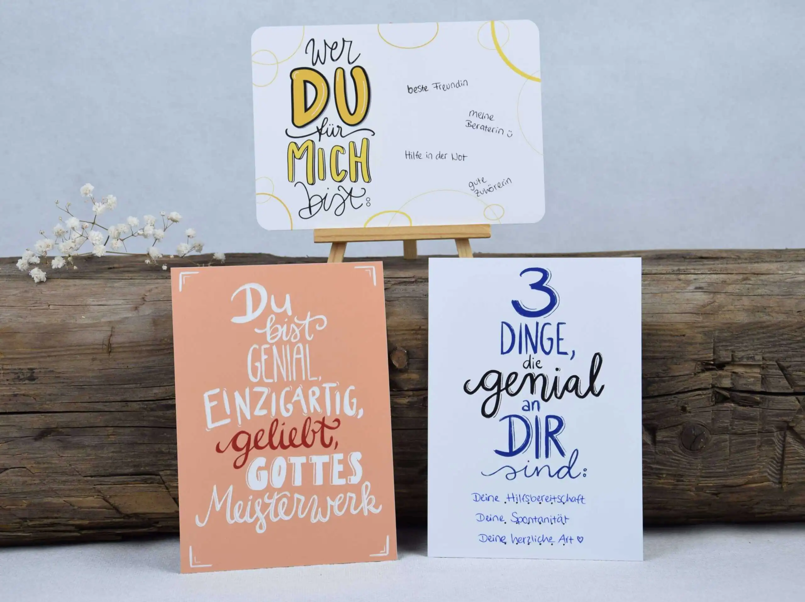 3er Kartenset "Wertschätzung" 2 Inspirierende christliche Sprüche Karten, Gifts für Gläubige, religiöse Grußkarten, christliches Design.