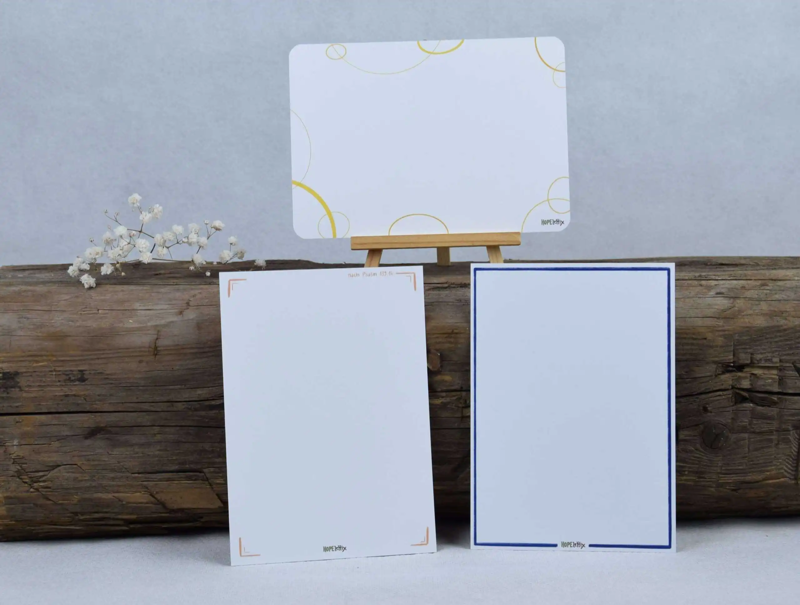 3er Kartenset "Wertschätzung" 3 Moderner christlicher Grußkartenhalter auf Holz, christliche Grußkarten für Bibelverse.