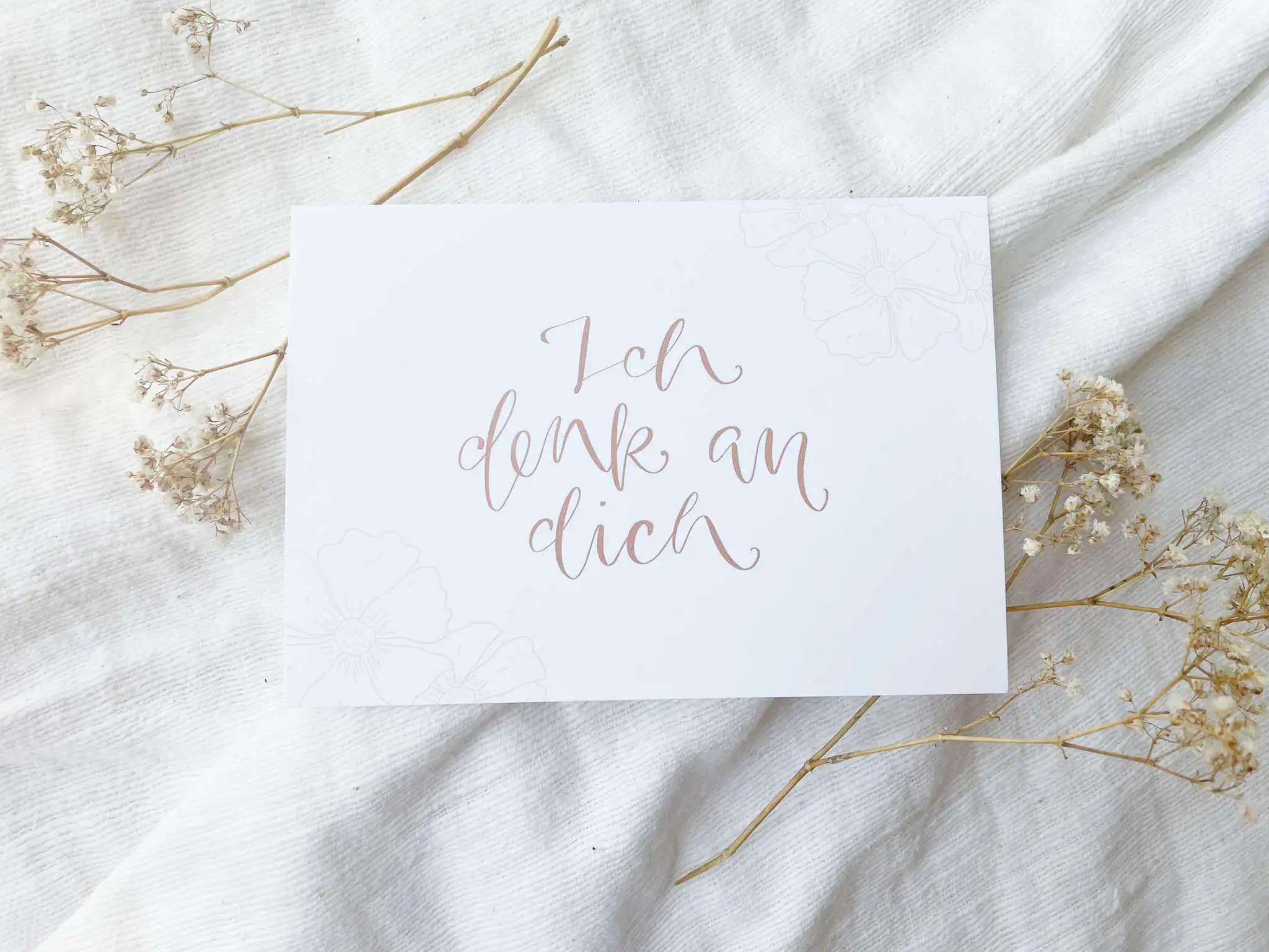 Danksagungskarte mit Blumen und christlichem Gruß, ideal für christliche Marken.