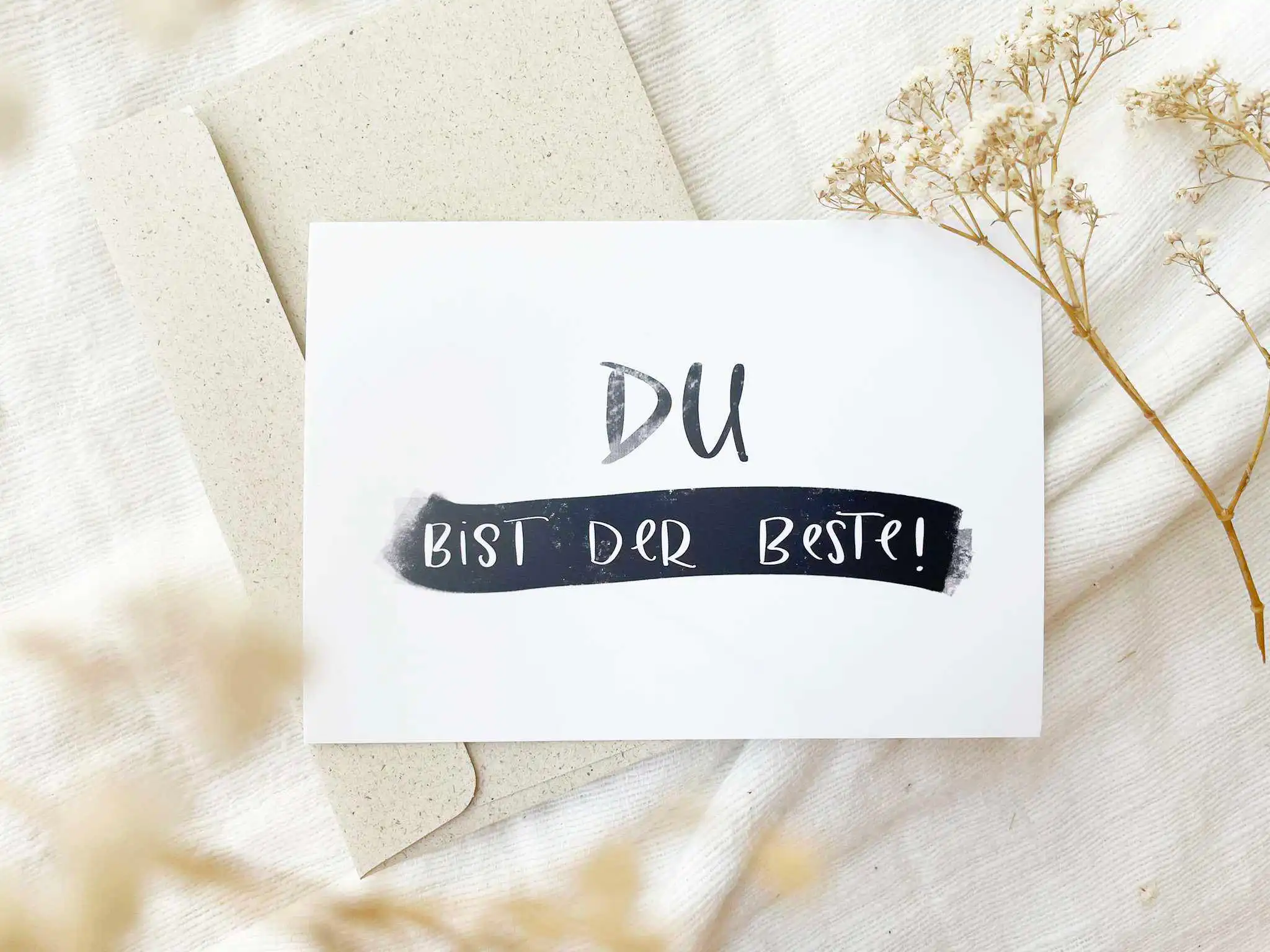 Inspirierende christliche Grußkarte mit motivationalem Spruch "Du bist der Beste".