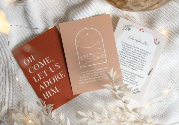 Weihnachtsbotschaft, christliche Grußkarten, religiöse Weihnachtskarten, christliche Festtagsgrüße.