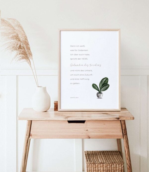 Segensspruch im Rahmen eines christlichen Marketplaces, christliche Dekoration, Bibelzitat.