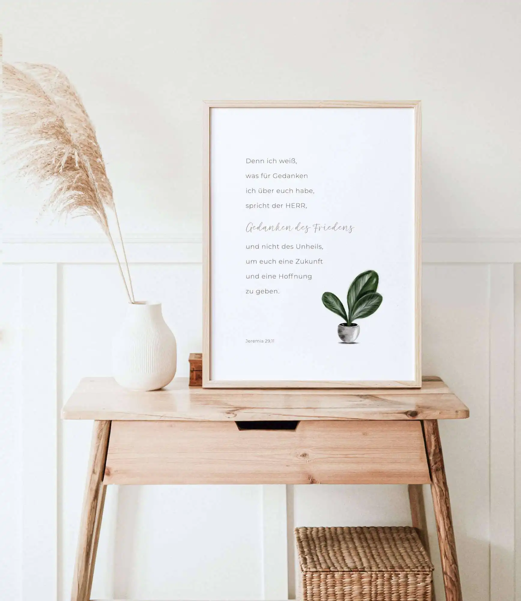 Segensspruch im Rahmen eines christlichen Marketplaces, christliche Dekoration, Bibelzitat.