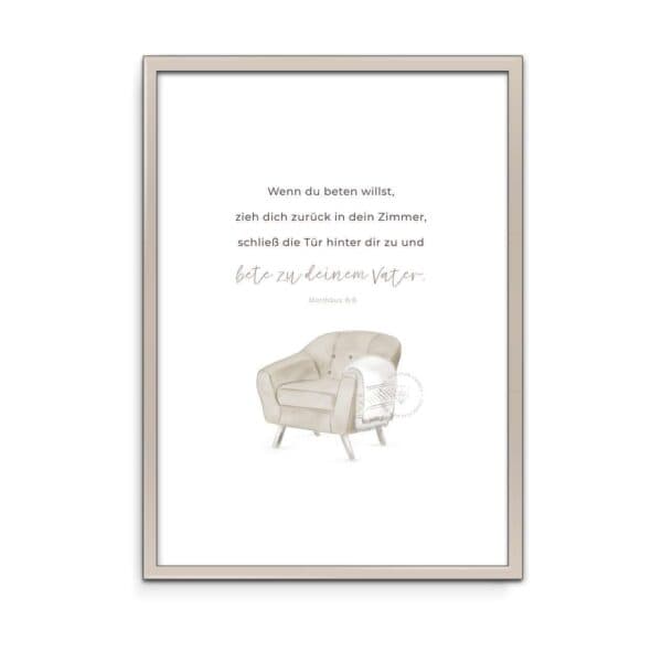 Himmelstürmer Bibelvers auf christlichem Wandbild, inspirierende christliche Dekoration.