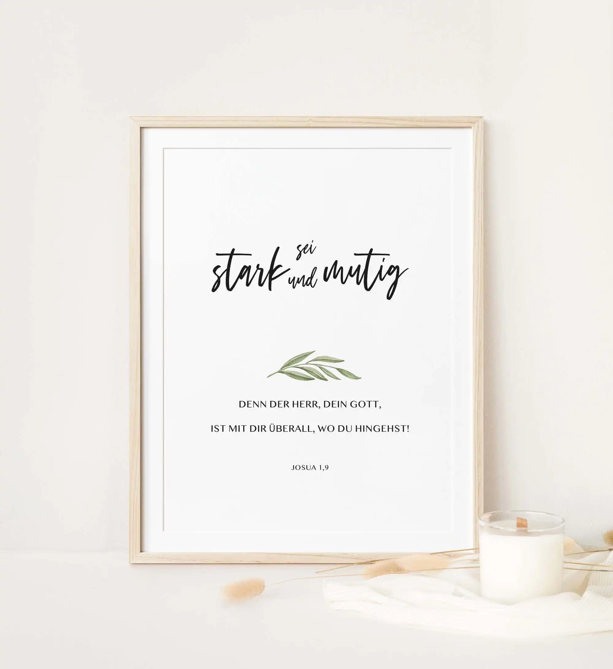 Inspirationsbild mit christlicher Botschaft, Mut-Motiv, religiöse Dekoration, christliche Kunst.