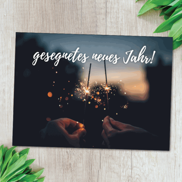 Gesegnetes neues Jahr Gottes Segen christliche Wünsche Neujahr Dekoration.