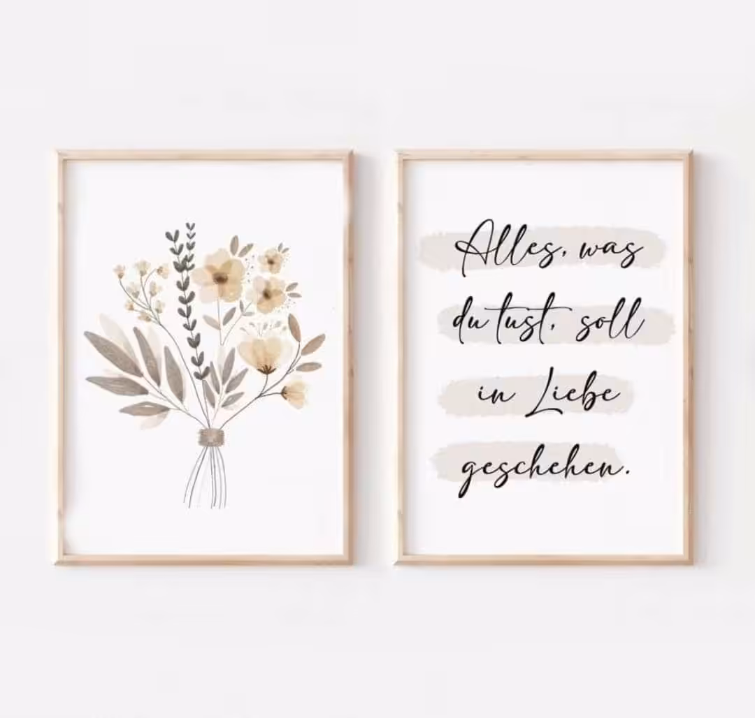 Blumenbild mit christlichen Spruch, christliche Dekoration, Geschenkidee Kirche.