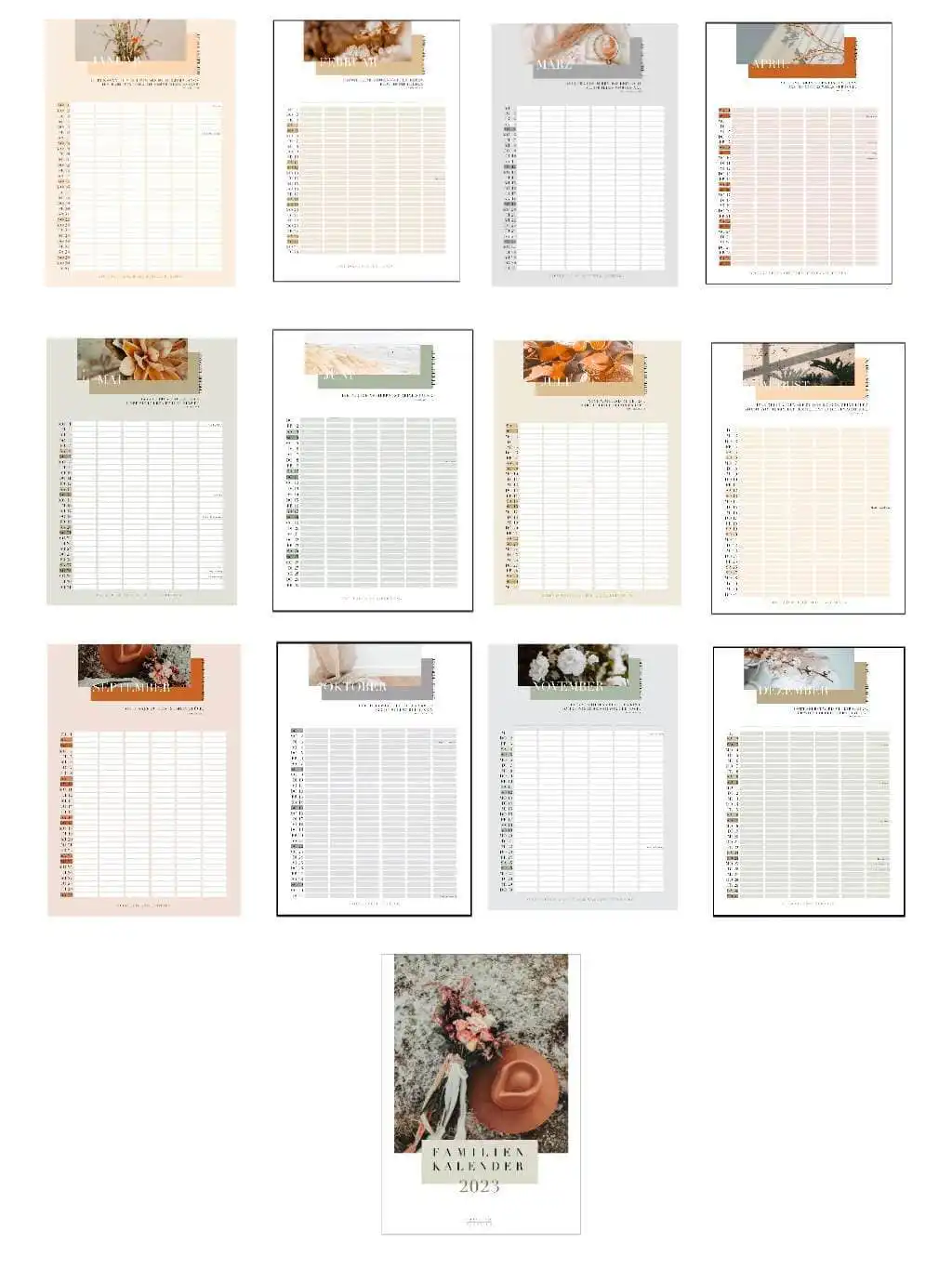 Familienkalender 2023 4 Himmlischer Familienkalender 2023 mit christlichen Motiven für das Jahr.