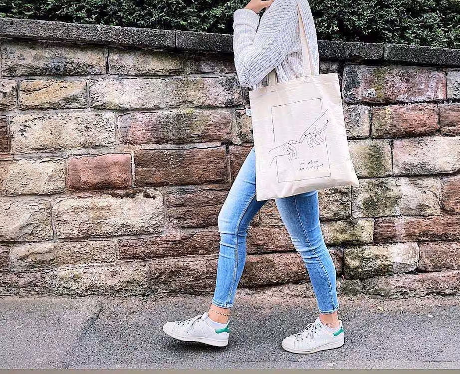 Moderner Christliche Einkaufstasche mit Gebets-Design auf Mookho.de.