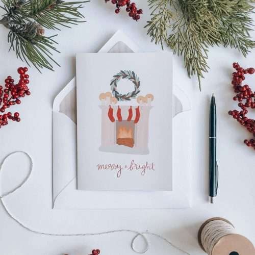 christliches Produkt Merry & Bright Weihnachtskarte