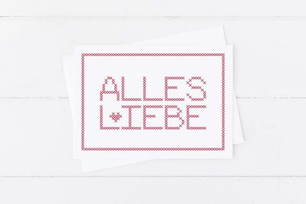 Gottes Liebe cross-stitch Karte, christliche Grußkarte, religiöse Geschenkidee.