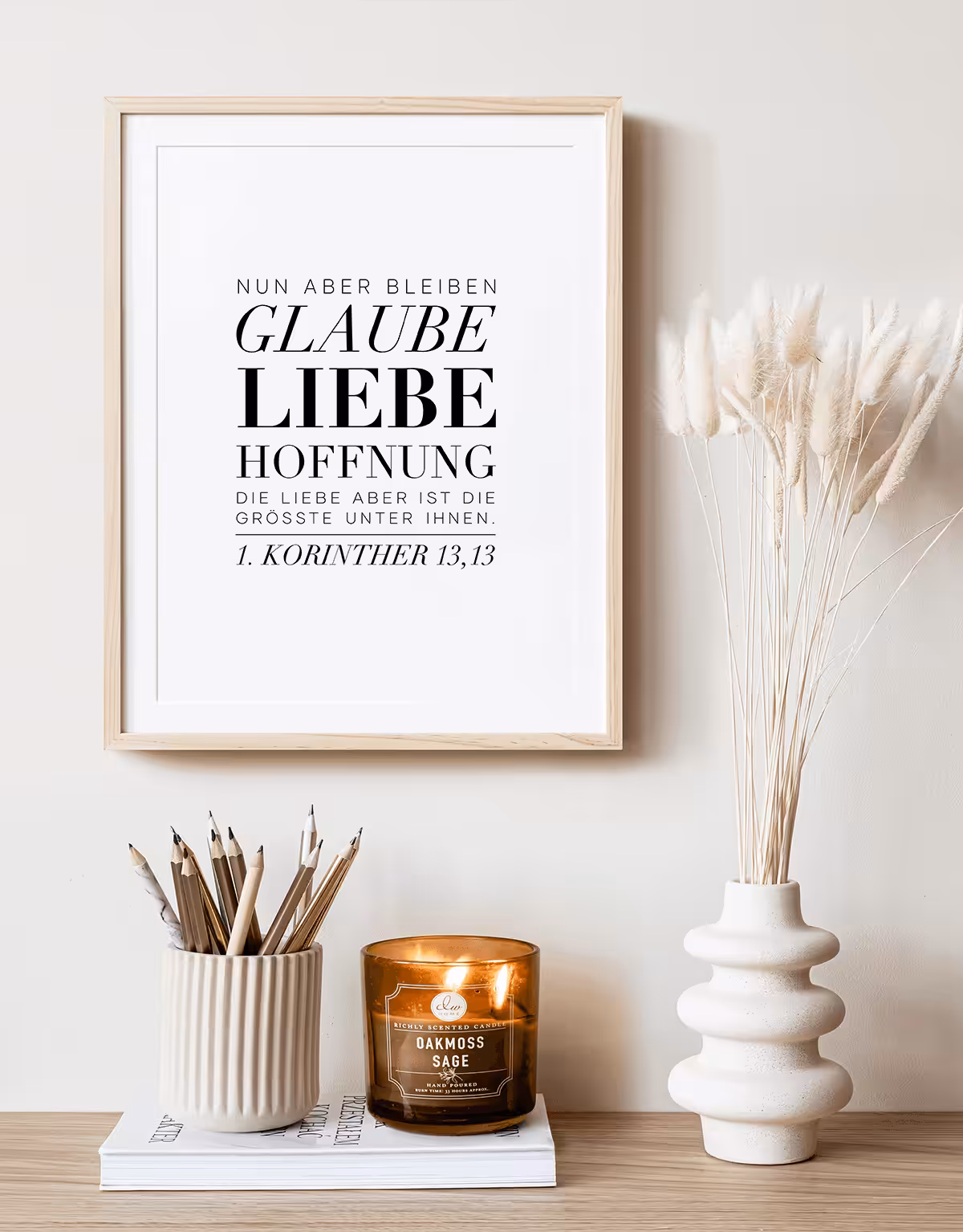 Glaube Liebe Hoffnung Zitate für christlichen Haushalt, christliche Wanddekoration.