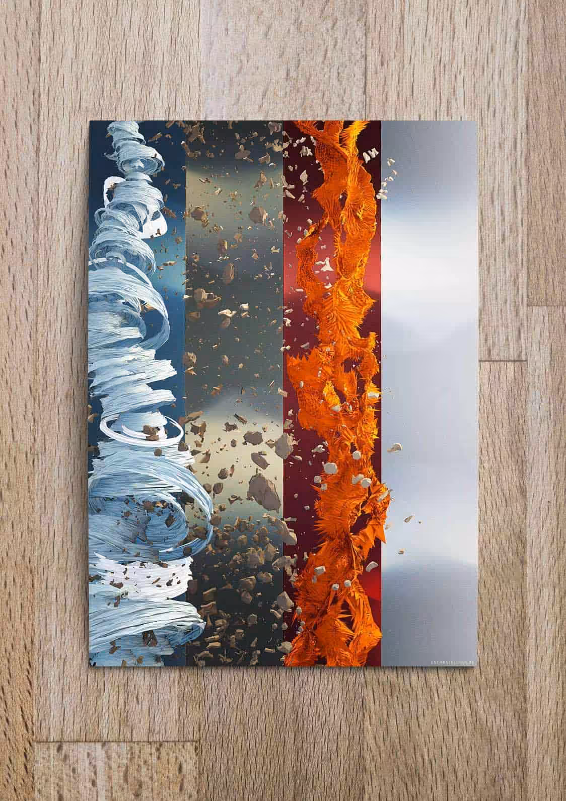 Farbfusion: Bewegung, Energie, dynamische Kunst, kreative Illustration, moderne Design, farbenfrohes Kunstwerk.