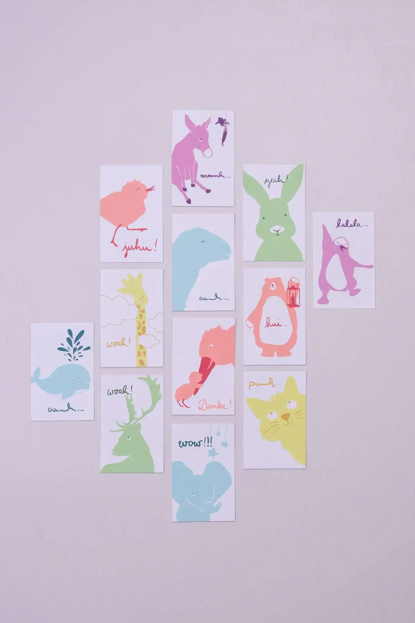 Ermutigungs - Box für Kinder 2 Fröhliche Tierkarten mit Bibelzitaten und christlichen Botschaften.