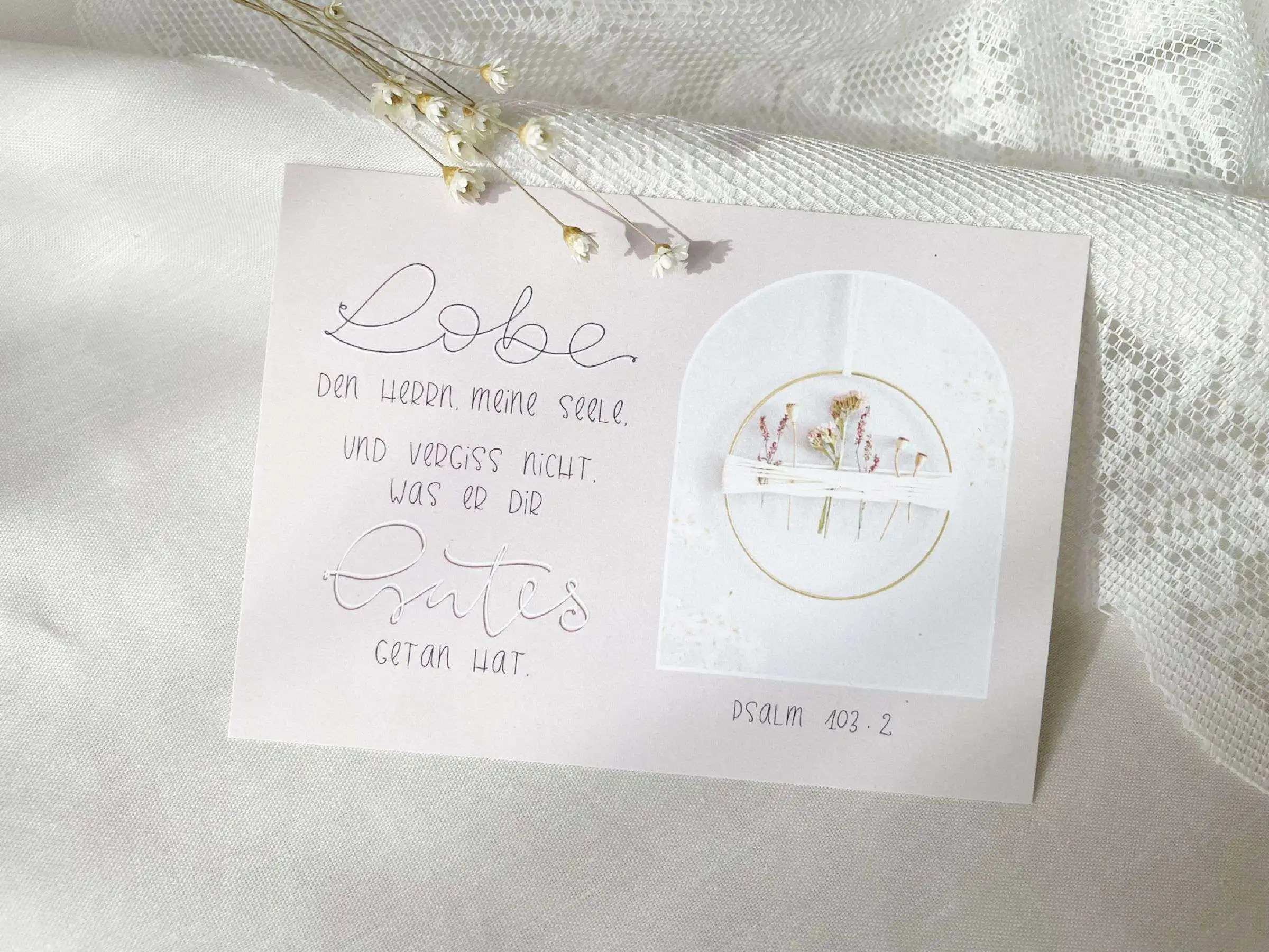 3x Lobe den Herrn meine Seele | Postkarte 2 Segenskarte mit christlichem Bibelvers, Liebe und Glaube, christliche Grußkarte, christliche Motivation.