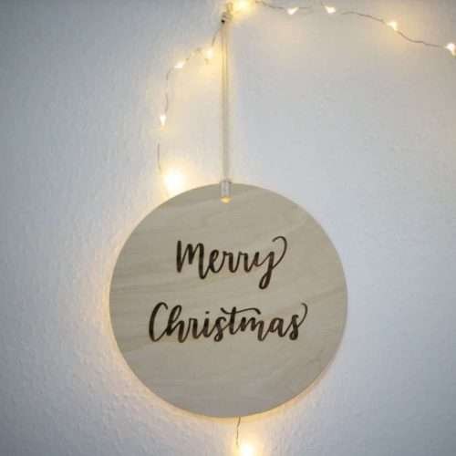 christliches Produkt Merry Christmas - Holzschild