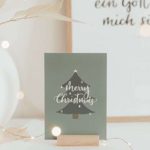christliches Produkt 3x Weihnachtskarte "Merry Christmas"