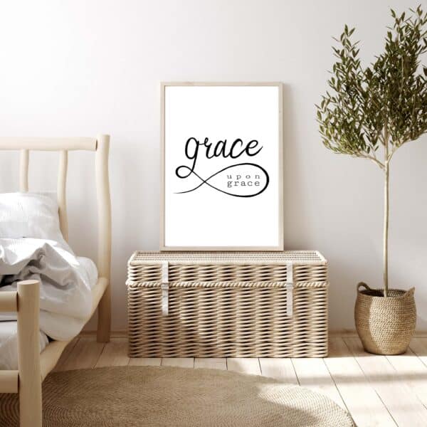 Inspirierende christliche Wanddekoration mit Zitat "Grace" für Zuhause, Gebet, Kirche.