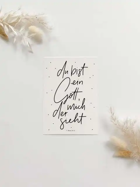 Inspirierende christliche Botschaft auf einer eleganten Motivationskarte, geistlicher Spruch.