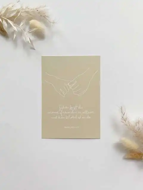 3er Set Postkarte DIN A6 | Hohelied 4:7 | Christliche Papeterie | für die Freundin, Partnerin oder Ehefrau 4 Schöne christliche Grußkarte mit Handskizze für Glaubensbotschaften.