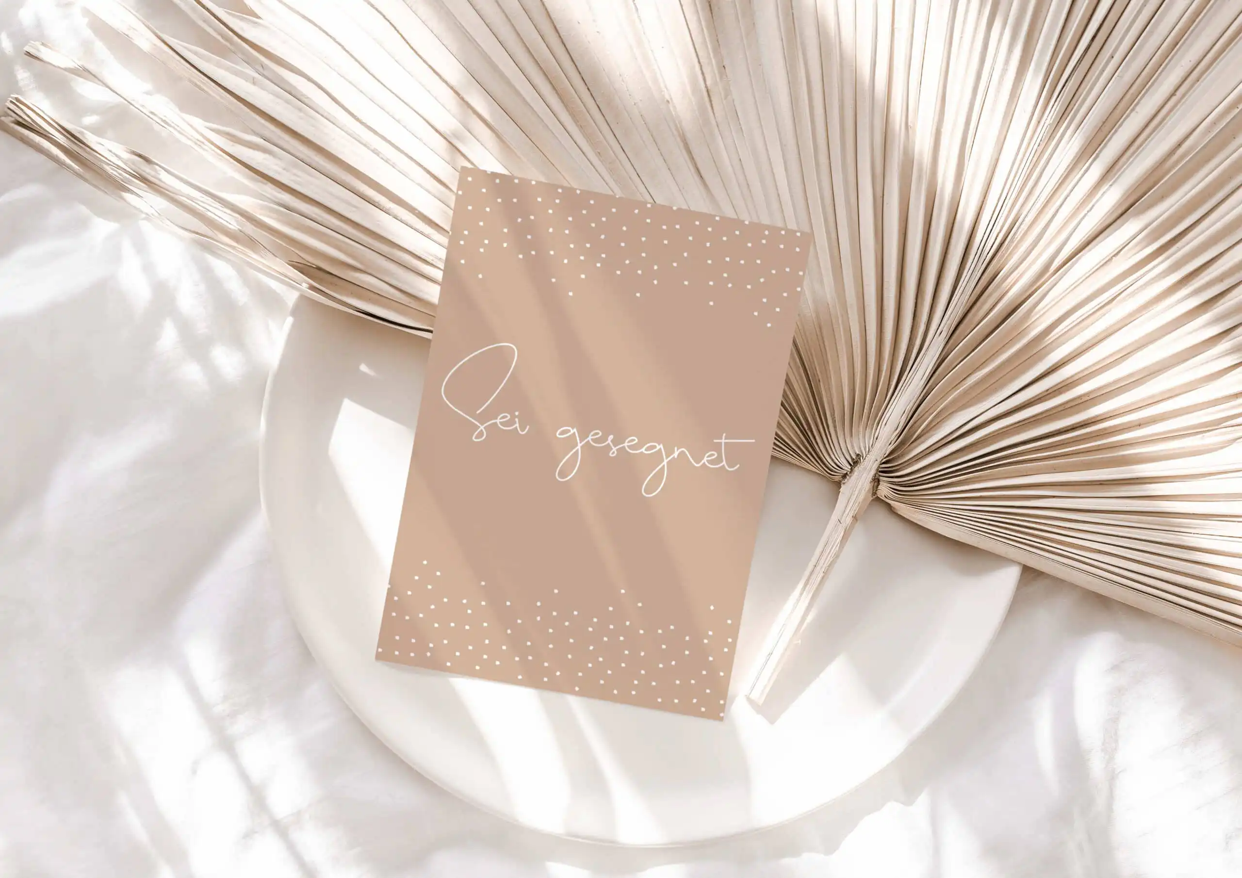 Segenskarte mit neutralem Design für christliche Grüße und Wünsche.