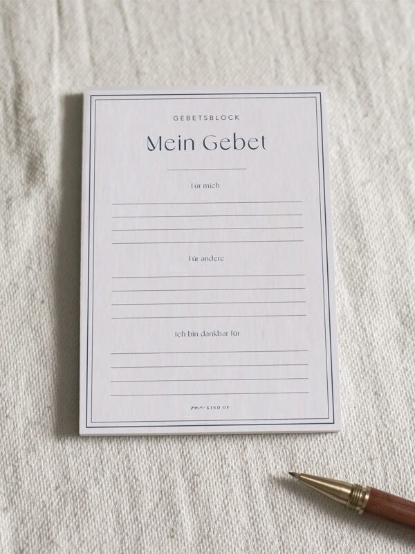 Gebetsblock für christliche Gebete und Meditation, christliches Gebetstagebuch, Gebetsnotiz.