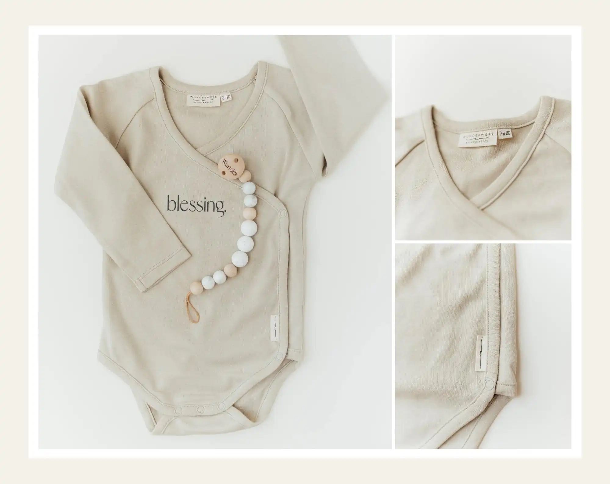 Babybody - BLESSING 5 Sanfter Babystrampler mit Bibelvers für christliche Kinder, GOTS-zertifiziert.