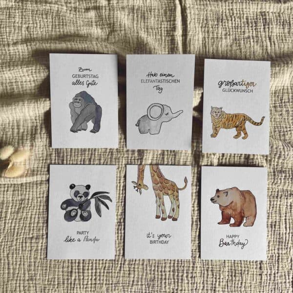 Elegante Tier- und Tierkreisgeburtstagskarten für christliche Marken.