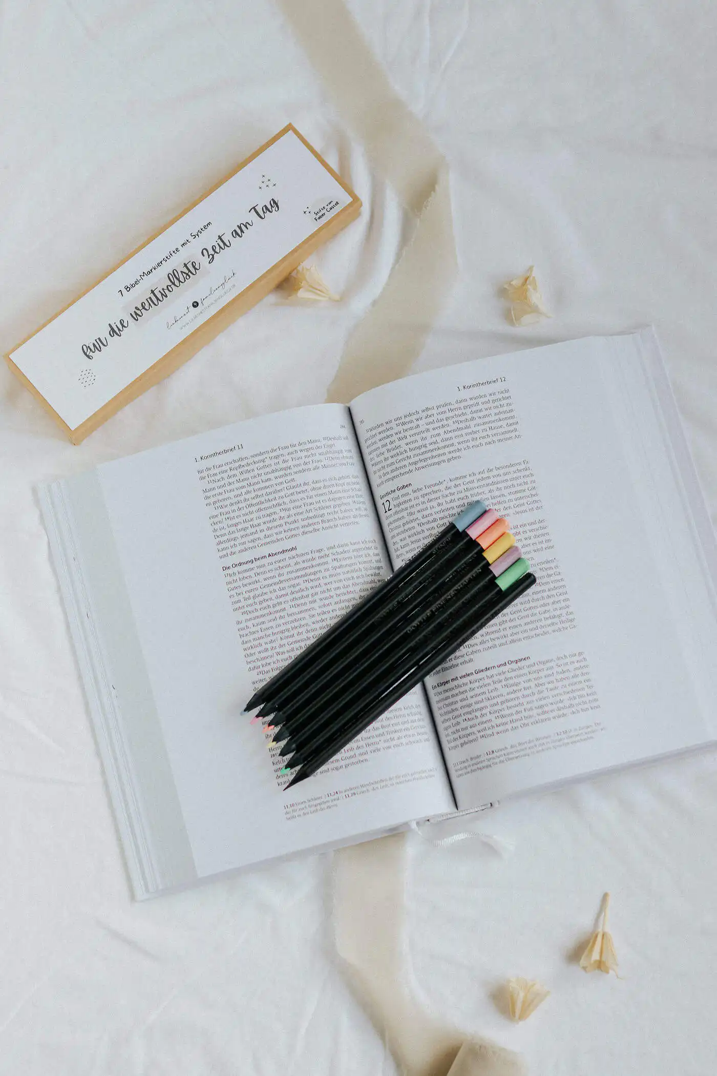 Gottesworte Bibelsticker für den Tag, christliche Grußkarte mit Bibelvers.