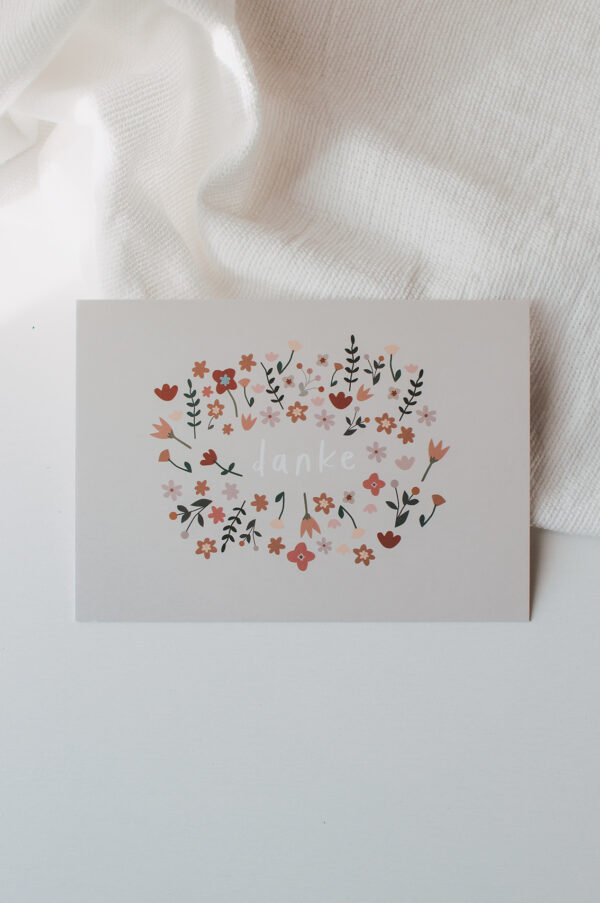 Blumenmotiv Dankeskarte für christliche Botschaften, christliche Grußkarten und Geschenke.