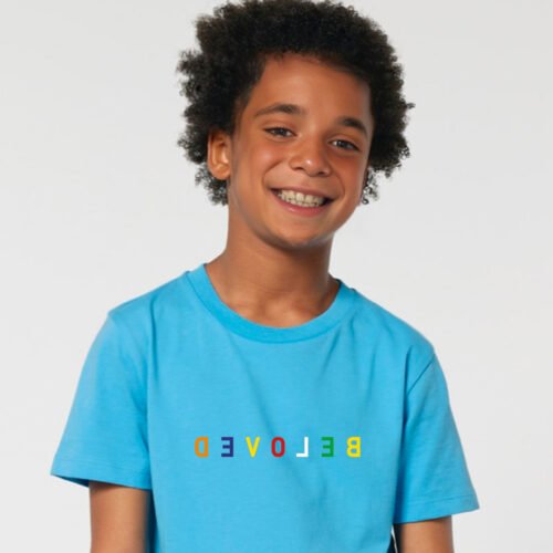 christliches Produkt BELOVED | Kinder T-Shirt | hellblau | Fairwear Qualität