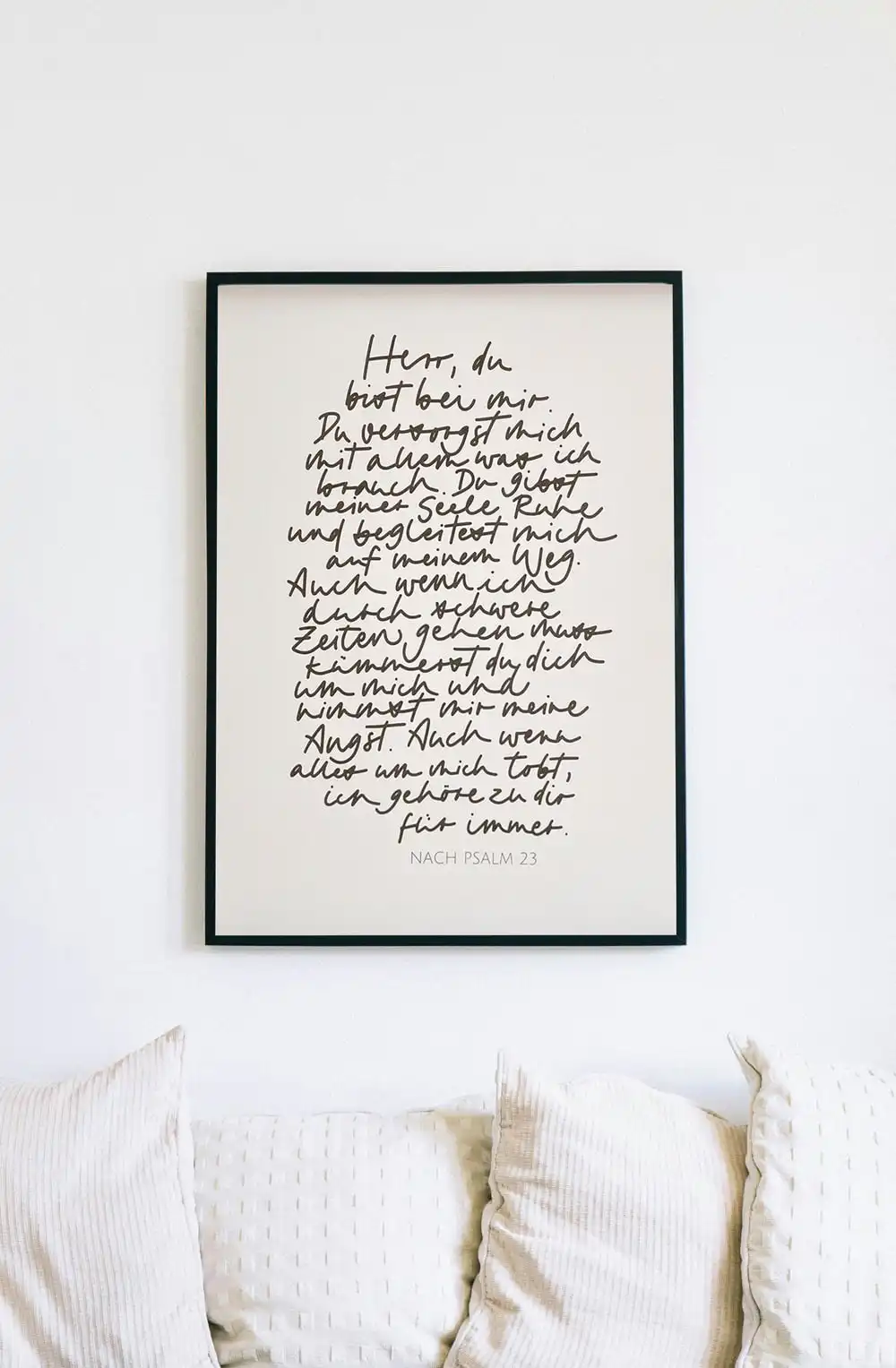 Poster Psalm 23 2 Segnungstafel mit christlichen Schriftzitat, Dekoration im modernen Wohnstil.