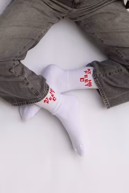 Moderner Christlicher Socken Mit Bibelvers, Christliche Mode, Mookho.de.