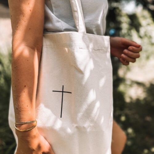 christliches Produkt christliche Tasche | lange Henkel | Kreuz