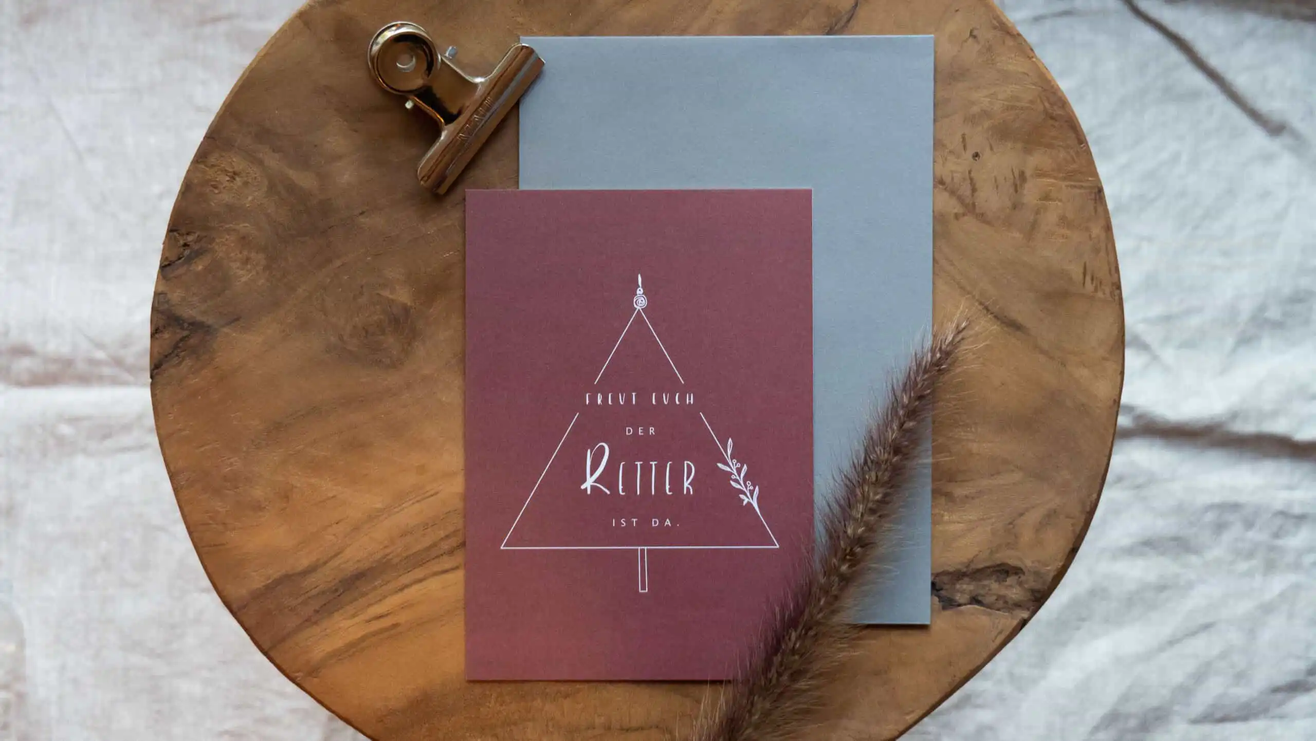 Dekorative christliche Grußkarte mit Baummotiv, religiöse Karten für besondere Anlässe.